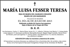 María Luisa Fesser Teresa